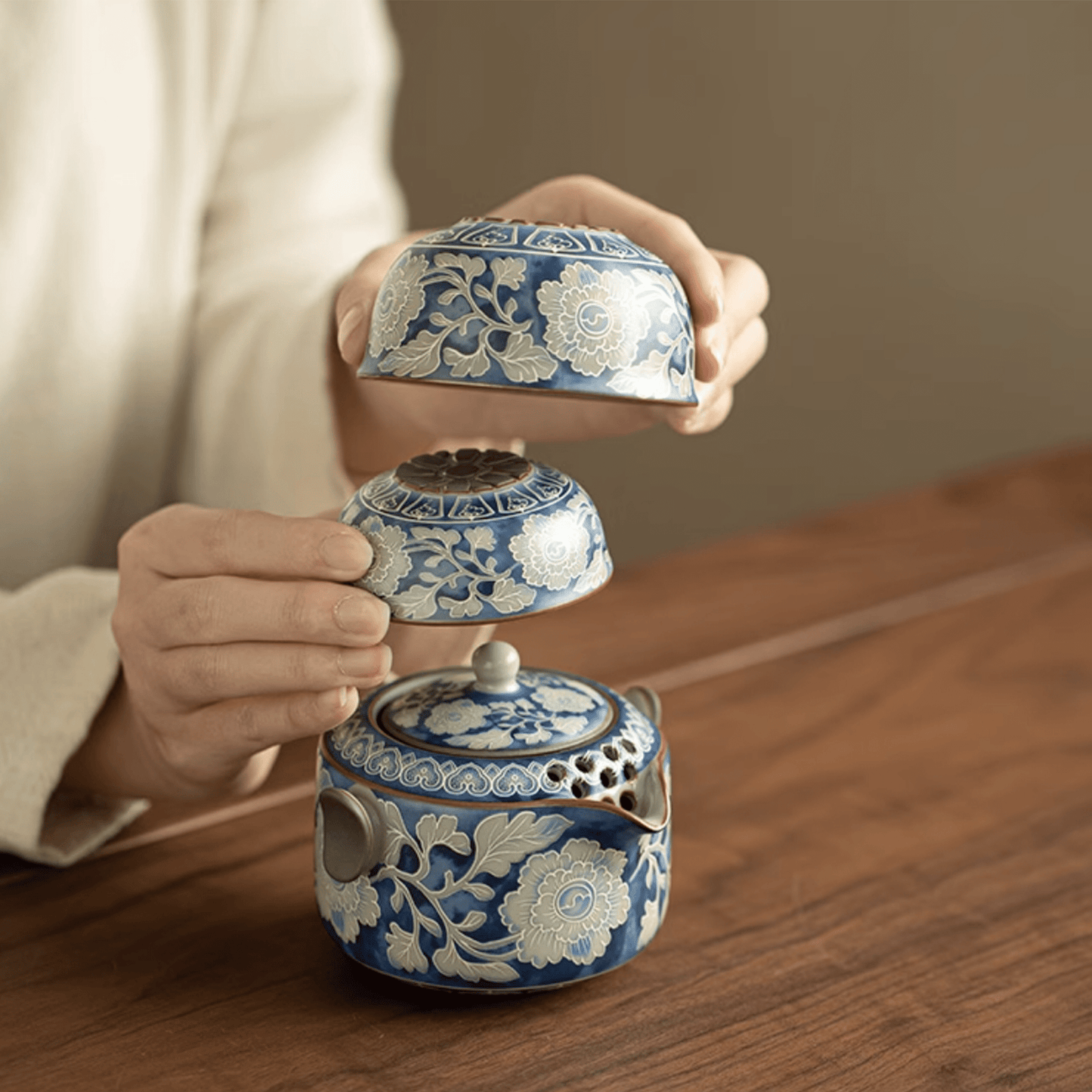 Blue & White Twin - Handled - Orient Cup