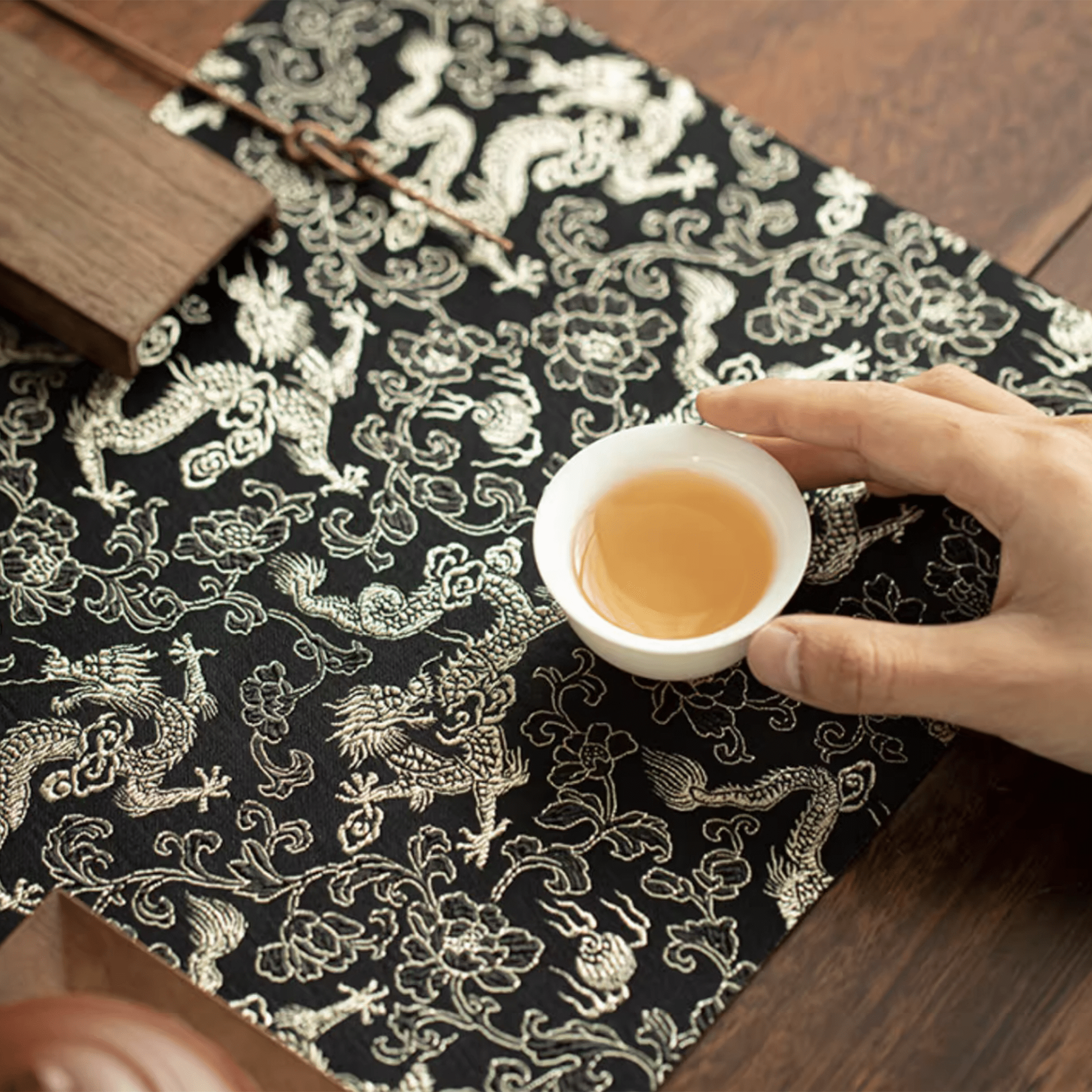 Dragon - Embroidered Tea Coaster - Orient Cup