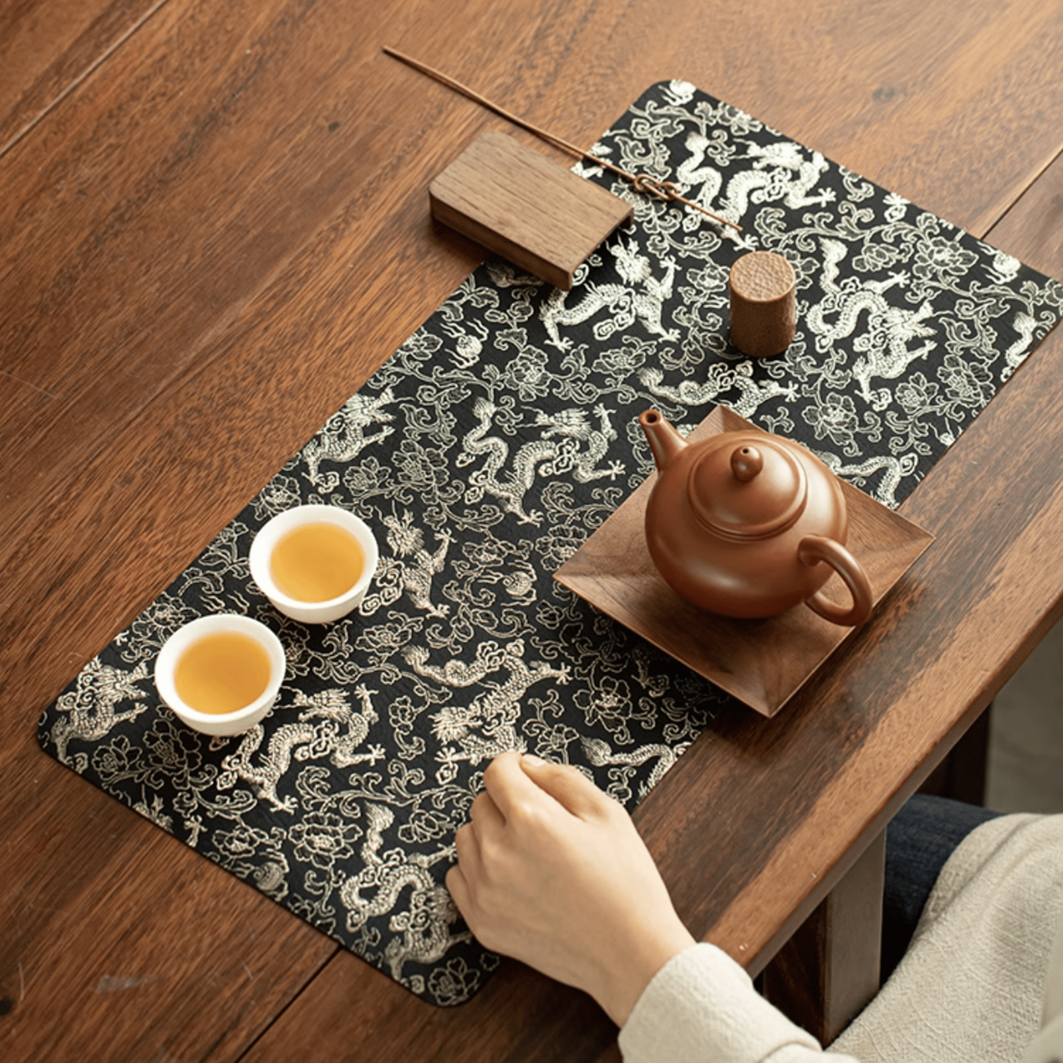 Dragon - Embroidered Tea Coaster - Orient Cup