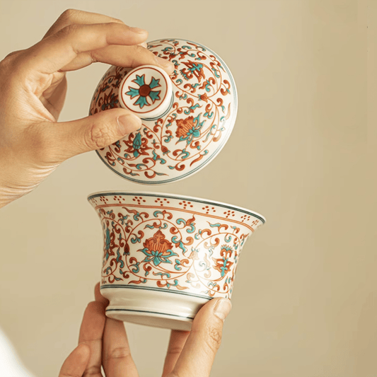 Red - Green Flowers - Orient Cup
