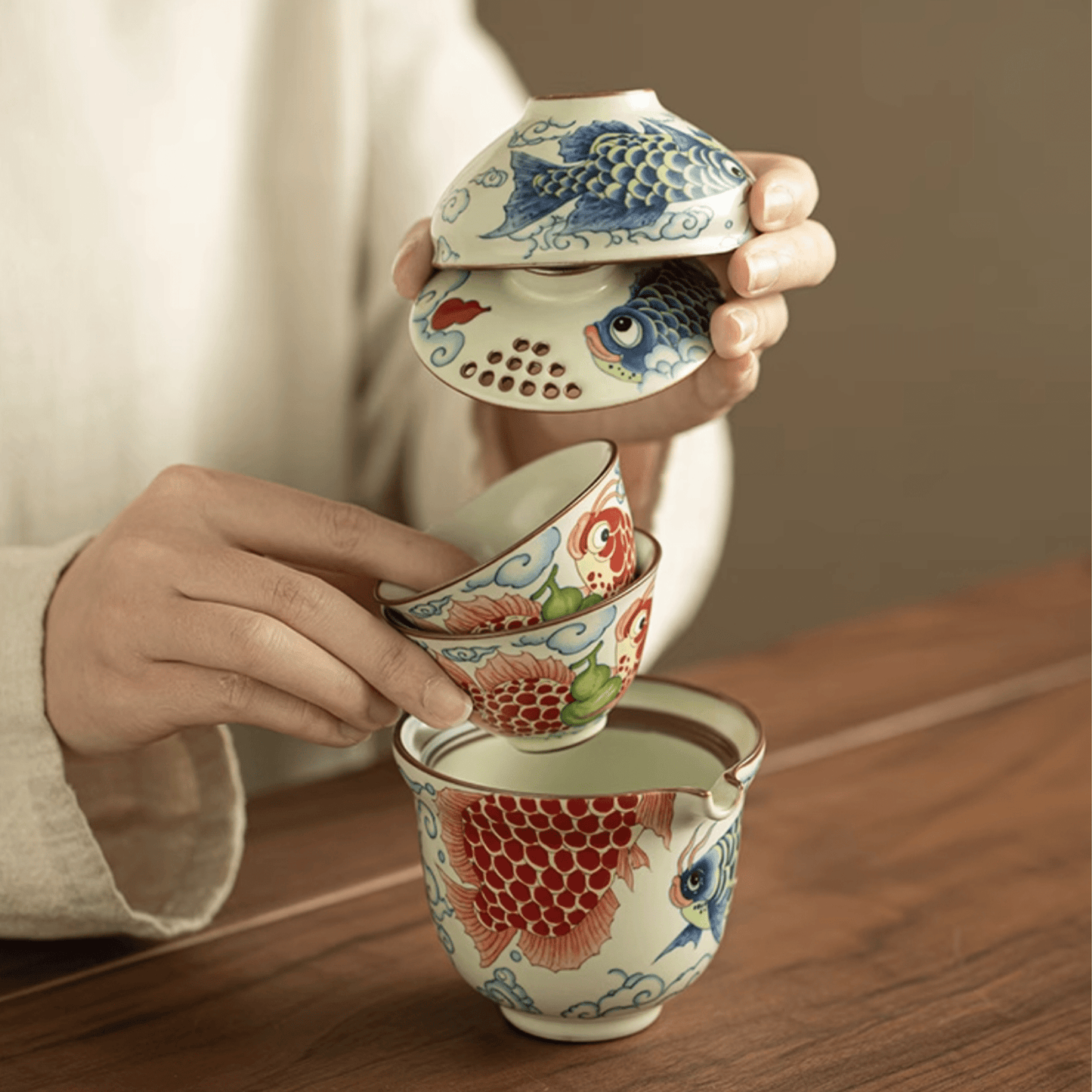 Twin Dragon Fish - Orient Cup