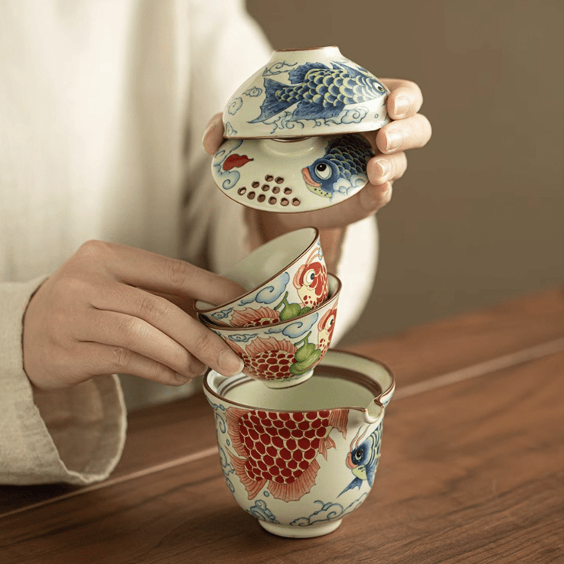 Twin Dragon Fish - Orient Cup